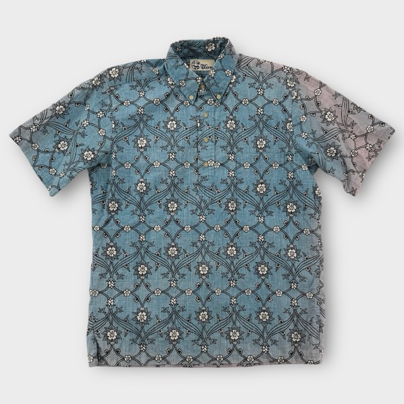 reyn spooner Other - Reyn Spooner Shirt Mens Small Button Down Classic Floral SS Cotton Blue Aloha